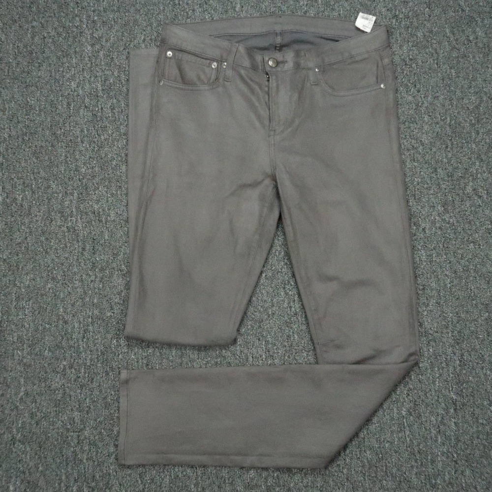 Helmut Lang Jeans Womens 31 Gray Coated Stretch Skinny 5 Pocket Modal USA